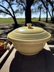Vintage Fiestaware Retired Yellow Casserole Dish W/Lid Homer Laughlin Ceramic
