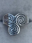Vintage 925 Sterling Silver Ring Size K 1/2 Hippy Swirl Spiral Y2K