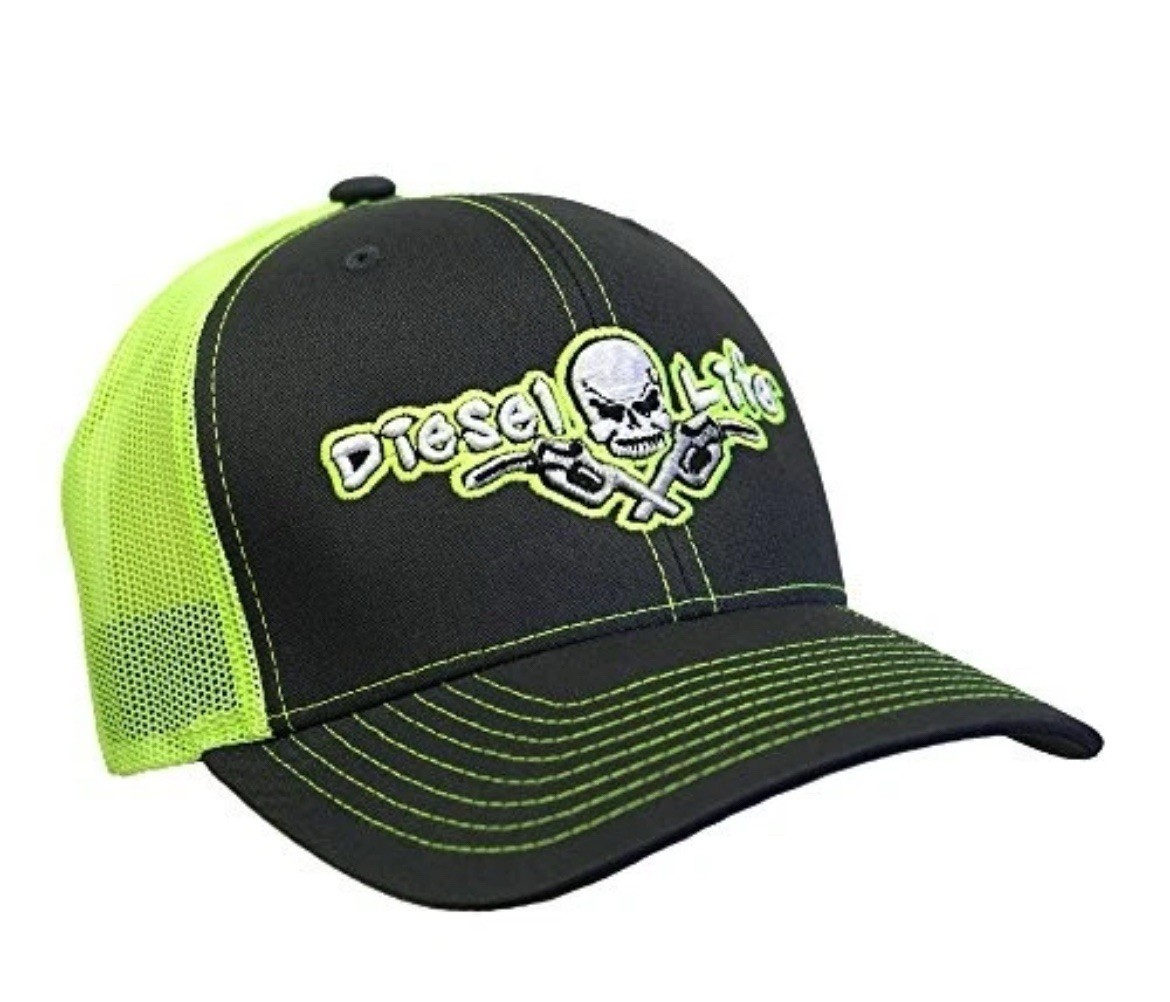 Diesel Life - Snap Back Hat - Charcoal/Neon Green - One Size