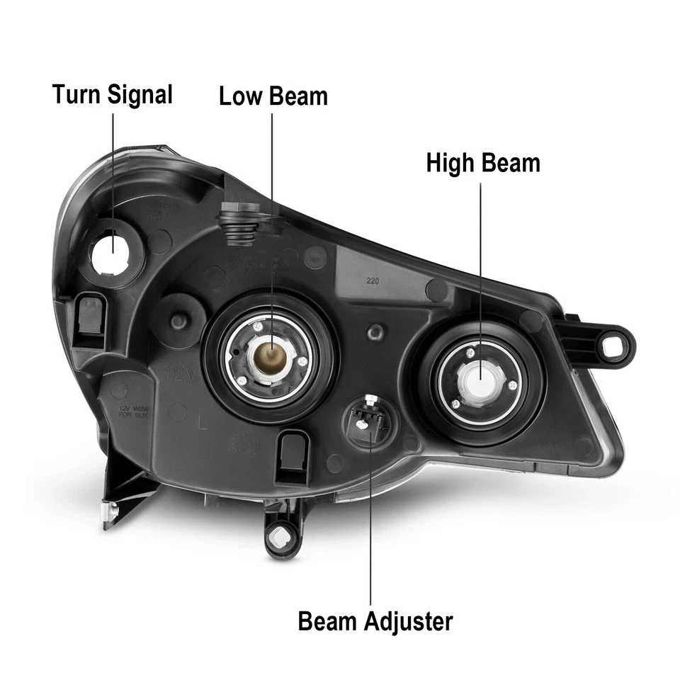 For 2007-2010 Chrysler Sebring Replacement Headlights Headlamps 07-10 Left+Right - Image 4 of 4