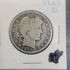 1907 O Barber Half Dollar 50C Silver Circulated 0.9 Fine Silver  #426