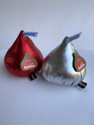 NEW Hershey Kisses 7” Inch Plush Red & Silver KISS Pillows “KISSES” Christmas