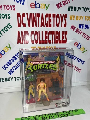 TMNT APRIL O`NEIL Playmates 1988 Action Figure Orange Stripe  MOC AFA 85 🔥