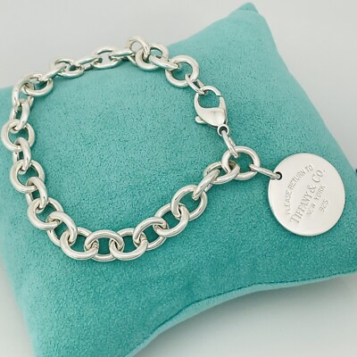 Large 8.5” Please Return to Tiffany Round Circle Tag Charm