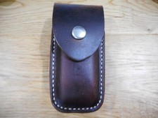 Leatherman Wave dark oil Crazy Horse leather sheath. Plain flap. Sheath only.