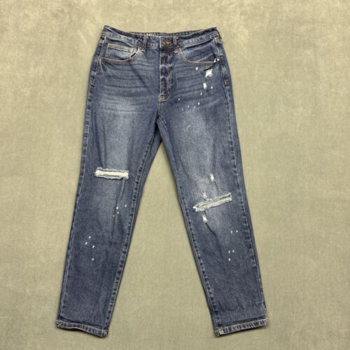 NoBo No Boundaries High Rise Tapered Jeans Womens Jrs 11 Distressed Blue Denim