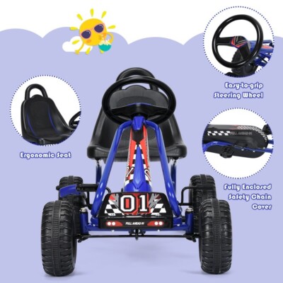 Wheel Pedal Powered Ride On Car with Adjustable Seat