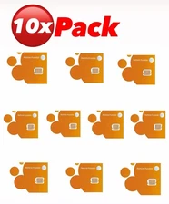 AT&T Inactive SIM Card Nano 5G/4G/3G/LTE (Pack of 10)