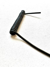 NEW 4.5", 4 Conductor 19/38 Matte Black FRPU Coil Cord, 2" and 6" ends