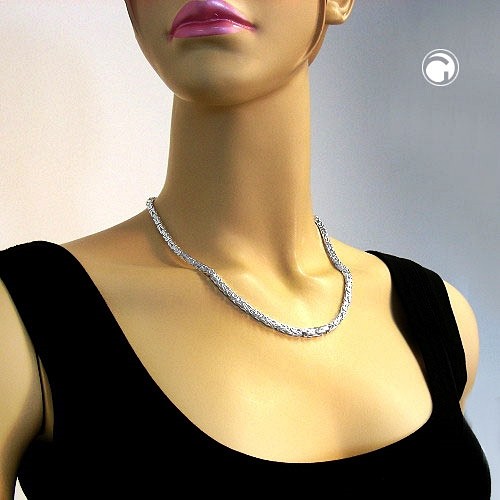 SILVER CHAIN NECKLACE KING CHAIN STERLING SILVER 925 4MM SQUARE MENS - Picture 2 of 3