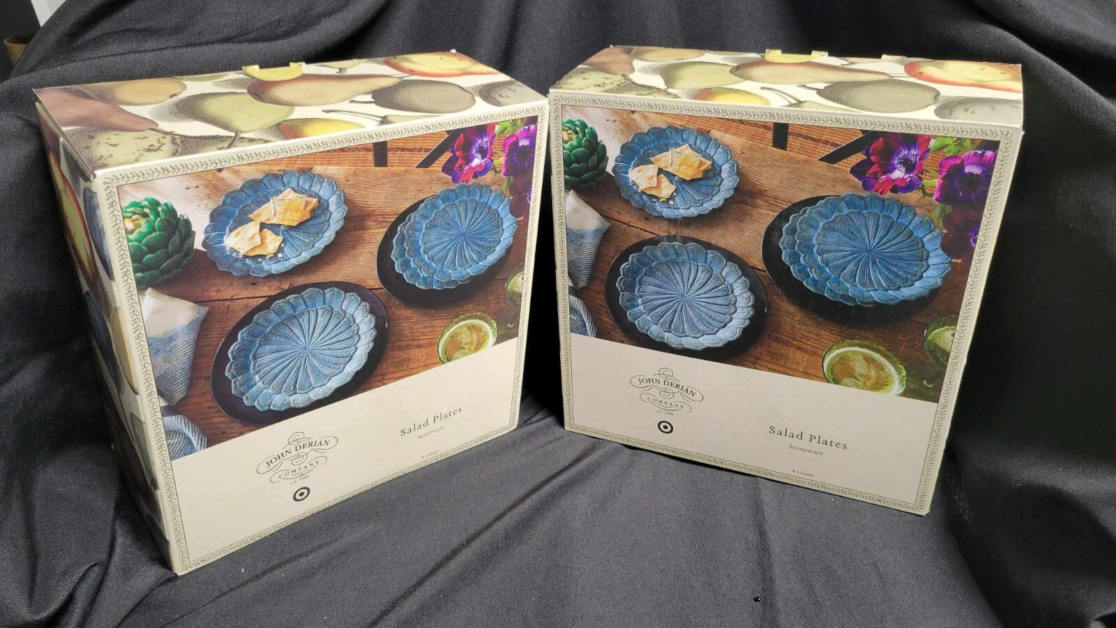 John Derian Target Thanksgiving Fall Feather Salad Plates 2 Sets Of 4 Plates