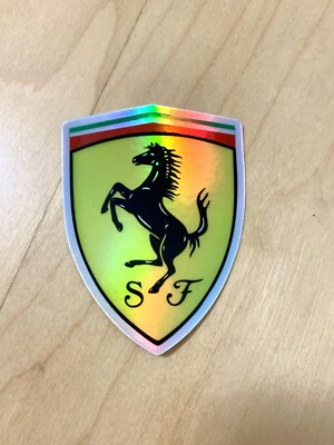 Ferrari Sticker Gold Holographic Vinyl Decal Shiny 3  Inch Horse
