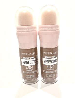 2X - Maybelline Instant Age Rewind Perfector 4-In-1 Glow Makeup 03 Medium Deep