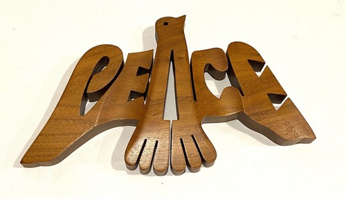 Vintage Wood Peace Dove Bird Plaque Wall Decor - Picture 2 of 4