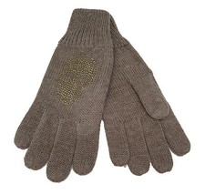 Codello 32098303 Poetry Grunge Knit Gloves Skull Brown New