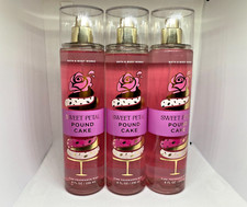 Bath and Body Works SWEET PETAL POUND CAKE FINE FRAGRANCE MIST 8 FL OZ SET OF 3 