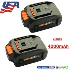 2-Pack Max 20V For WORX WA3525 20V Max Lithium Battery 4.0Ah Power Tools WA3520