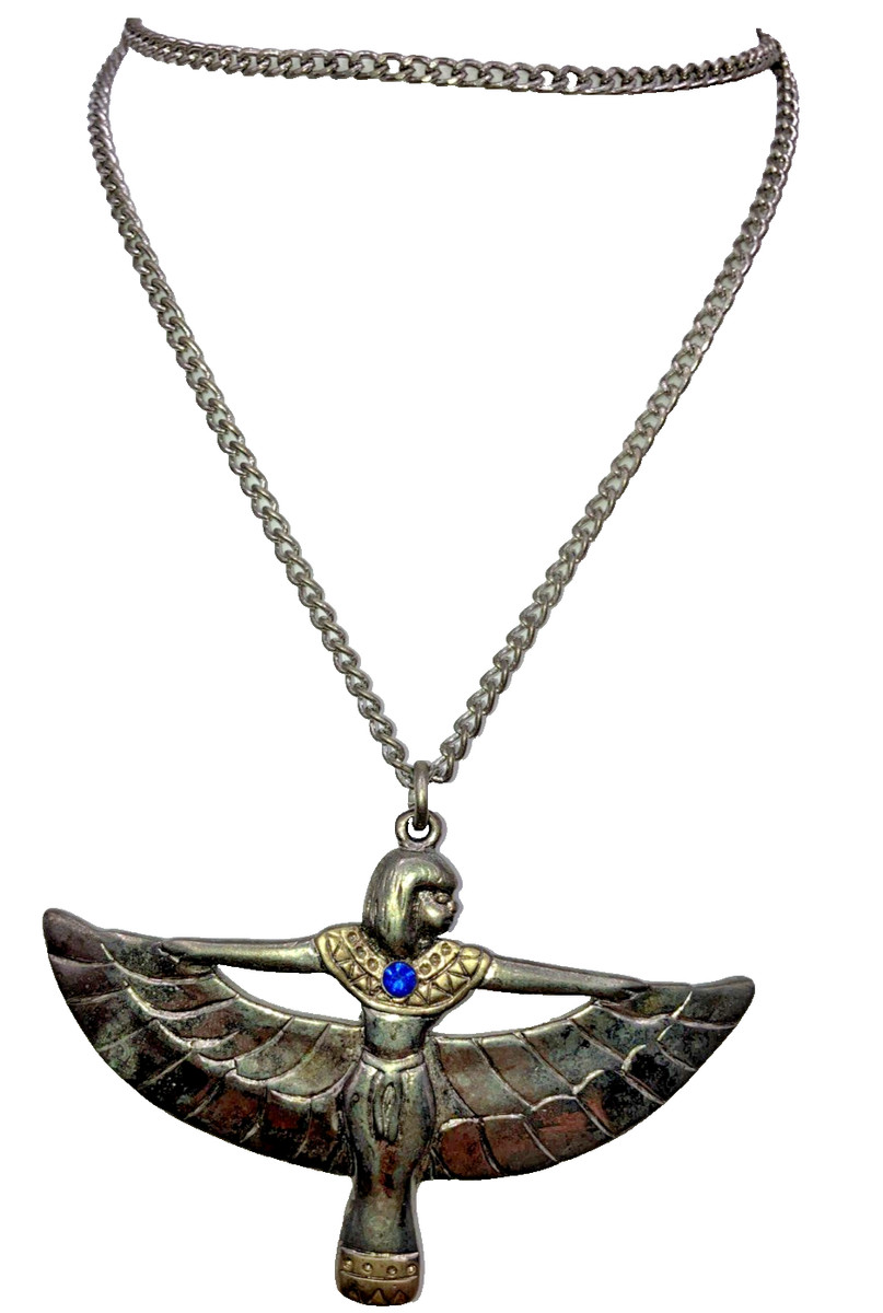 Isis spreading Wings Egyptian revival pendant necklace