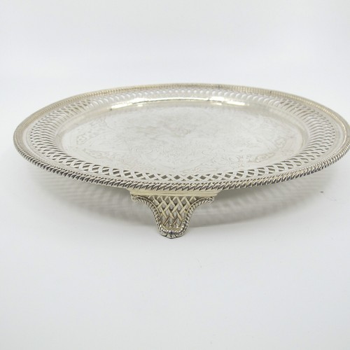 THOMAS BRADBURY Sheffield Chased Silverplate c1862 Salver ARMORIAL CREST Bull - Picture 9 of 13