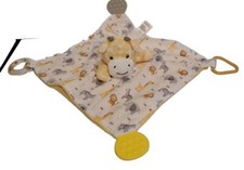 Modern Baby Yellow Giraffe Snuggle Blankie Teether Rattle Lovey Security Blanket