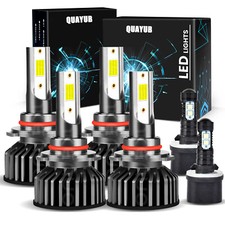 For GMC Yukon XL 1500 2500 2000-2006 LED Headlight High/Low Fog Light Bulbs Kit