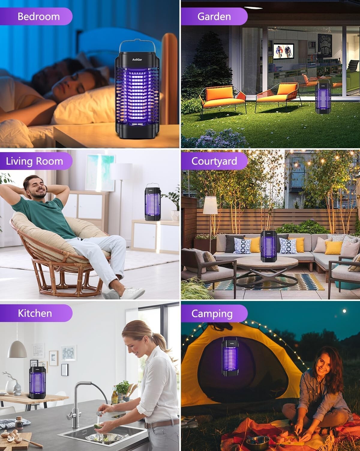 Bug Zapper Indoor Outdoor | Electric Mosquito & Insect Killer Trap Lamp