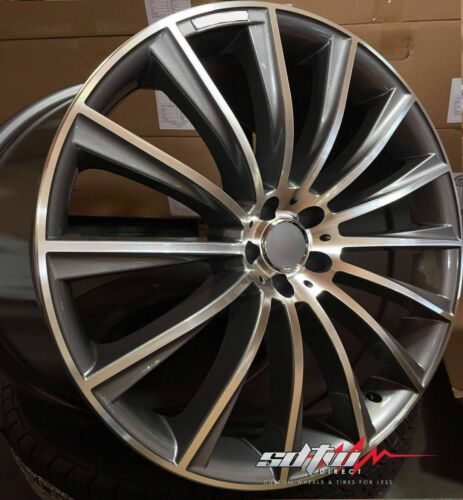 Set (4) 20" Wheels 20x8.5 +42 5x112 For Mercedes Benz E GLE GL GLS ML 350 450 - Picture 3 of 7
