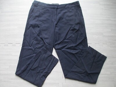 MaxMara Weekend Trousers Womens Size UK 10 Navy Blue Slim Stretch Straight Leg