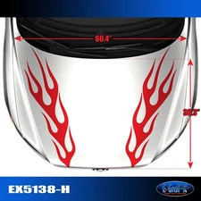 5138-H Hood Flame Tuner Vinyl Graphics Decals CAR TRUCK High Quality EgraF-X