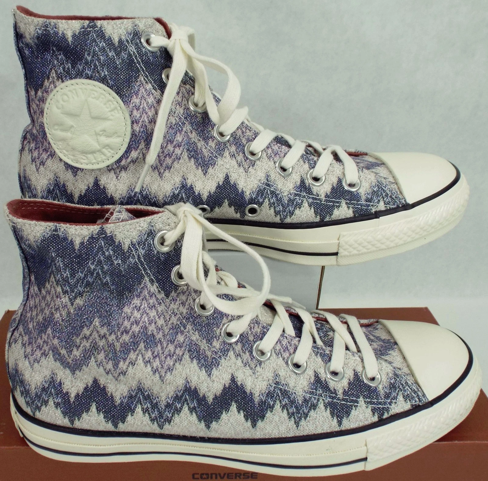 Nuove scarpe donna 8 5 CONVERSE Missoni CT Hi Egret metallizzate $100 147337F uomo 6 5