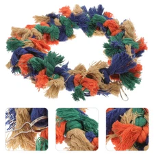 Bird Colorful Rope Hanging Ring Parrot Preening Grooming Chew Climb Biting Toy