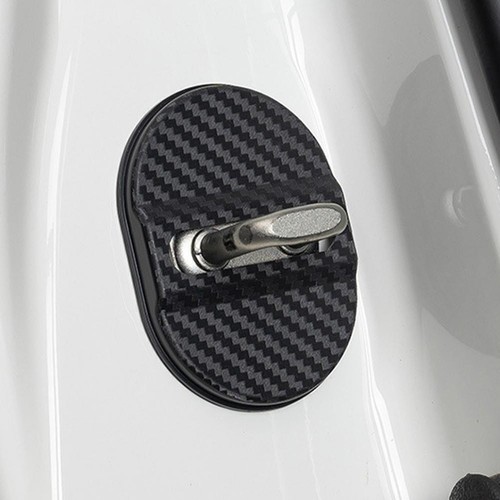 Carbon Fibre Car Door Lock Protective Cover Anti Rust Hot X0A7 W4L4 P5X8 - Picture 15 of 22
