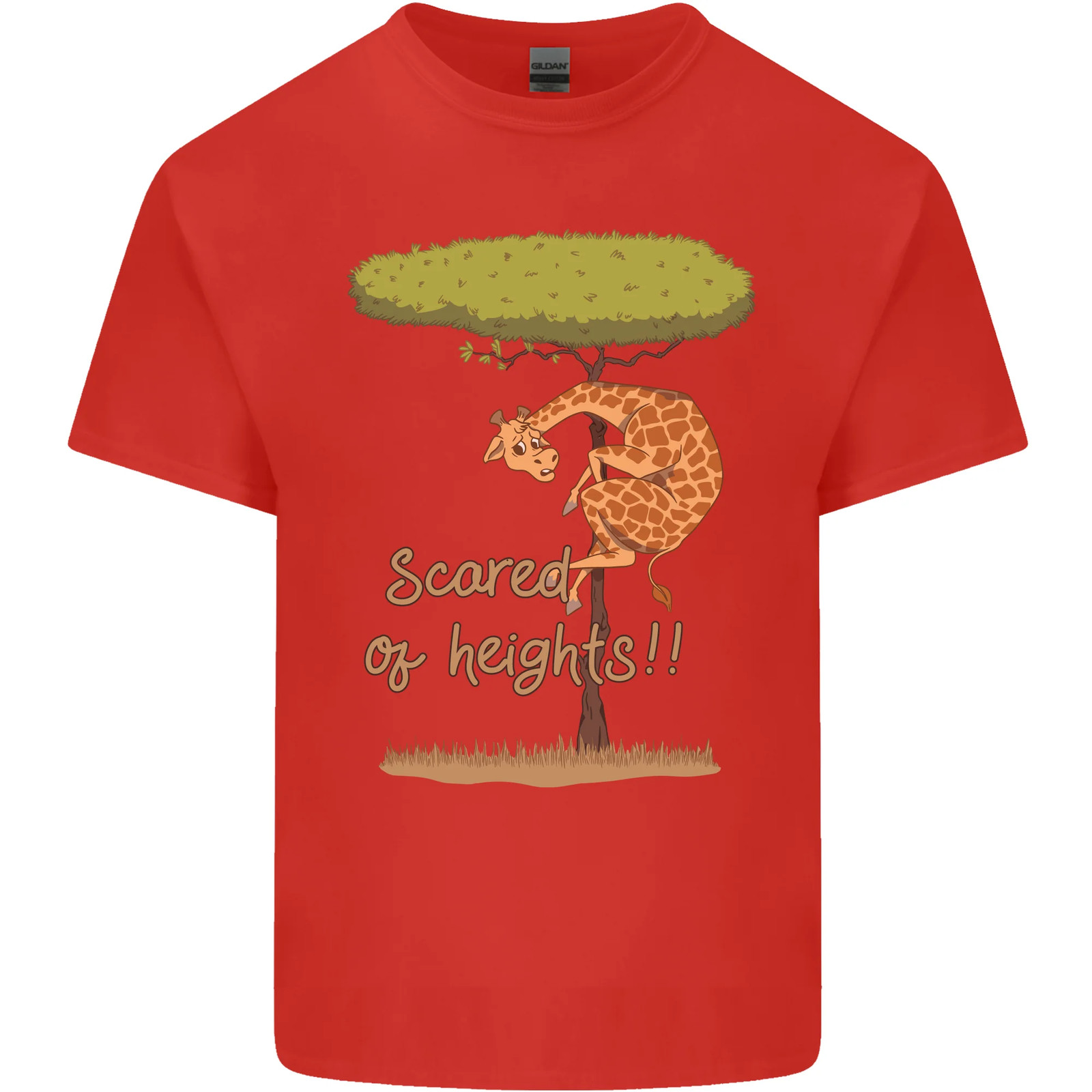 Scared of Heights Funny Giraffe Acrophobia Kids T-Shirt Boys Girls image 3
