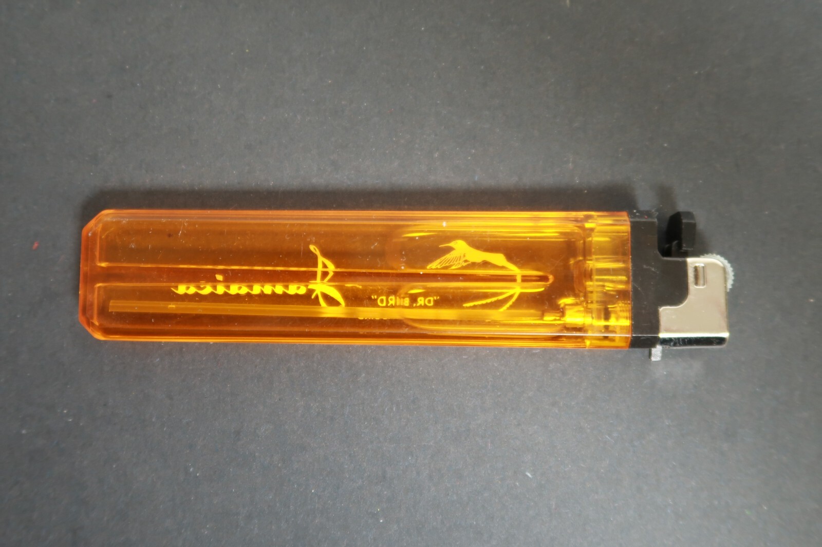 Vintage Jamaica Lighter Dr. Bird The National Bird Orange Stem (Works)