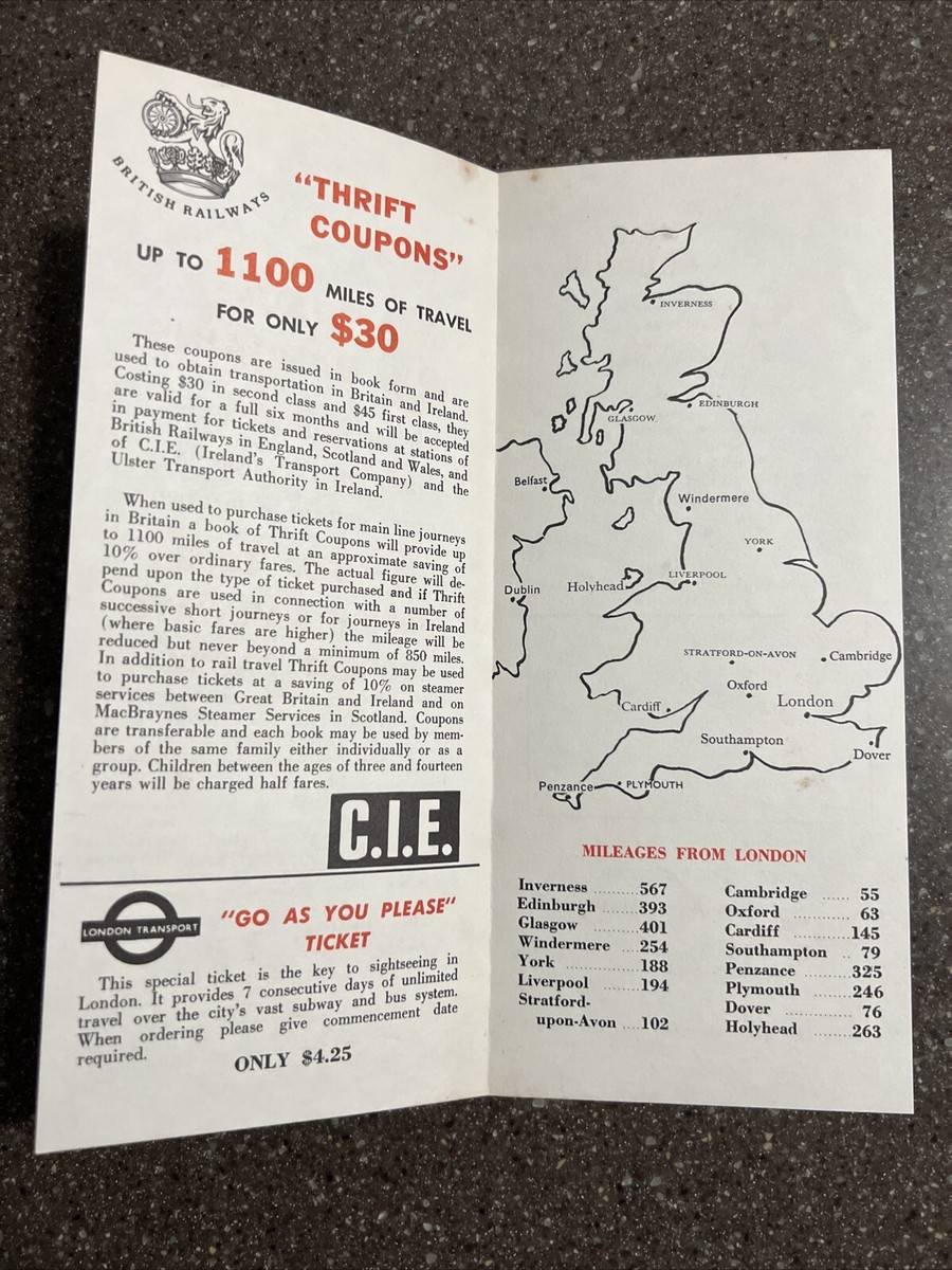 Vintage 1963 British Railways Travel Bargains Brochure/Flyer