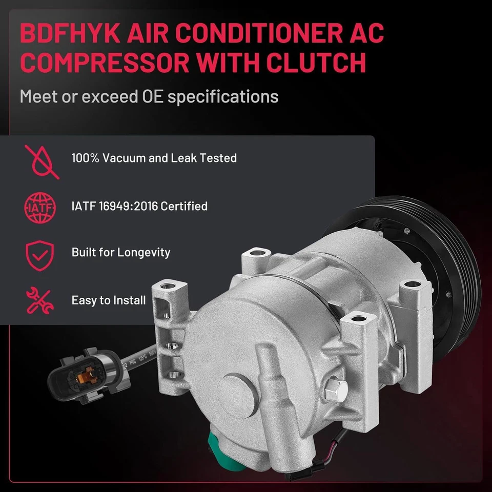 Compresor de aire acondicionado CO 20765C con embrague para Hyundai Accent Kia Rio 2012-2017 1,6 L NUEVO Foto 3 de 4