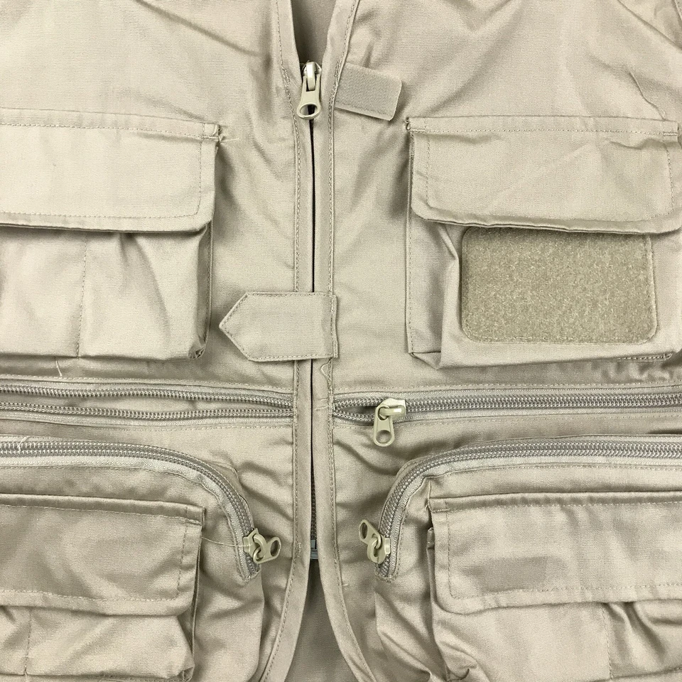 Field Stream Vest Mens Small Beige Full Zip Safari Outdoor Jacket - Image 2 of 4