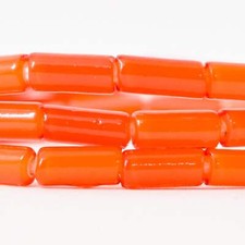 Cylindrical Orange White Heart 4mm Venetian Trade Beads