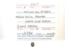 COLT E&I FRAME. SEE DESCRIPTION FOR MODEL FIT.(CRANE LOCK SCREW) (ITEM # J-3706)
