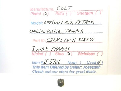 COLT E&I FRAME. SEE DESCRIPTION FOR MODEL FIT.(CRANE LOCK SCREW) (ITEM # J-3706)