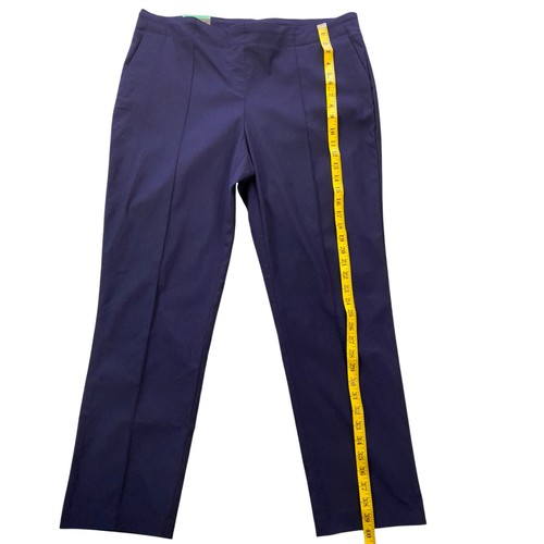 Hilary Radley pull on stretch ankle pants XL/navy/side pockets/mock back pockets - Picture 10 of 14