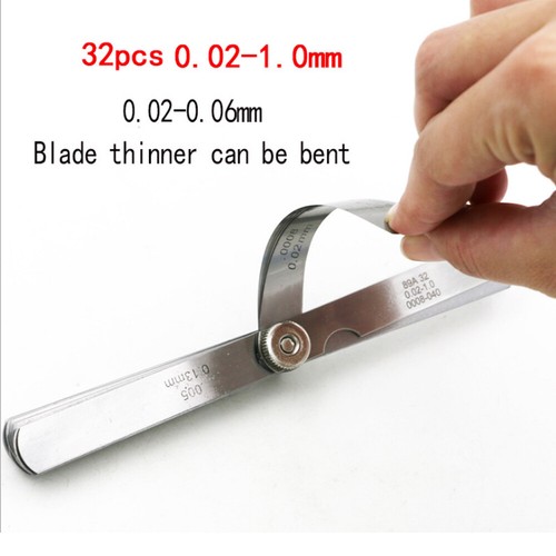 32 Blade Feeler Filler Gauge Spark Plug Gap Metric Imperial Measuring Brass Tool - Picture 4 of 12