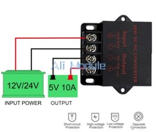 Voltage converter DC 12V / 24V to DC 5V 10A 50W stepdown converter