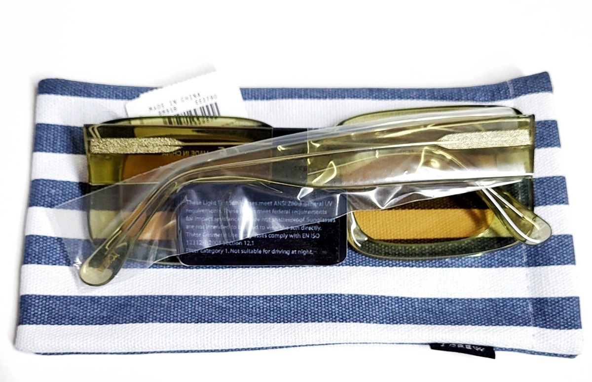 J.Crew Oversized Rectangular Sunglasses Moss Ochre UV  display picture 3