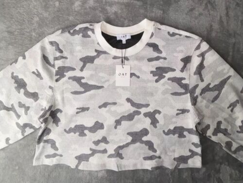 Damen Oversize Pullover Large Grau Schwarz Camouflage Cropped Kuscheliger Hafer New York - Bild 4 von 7
