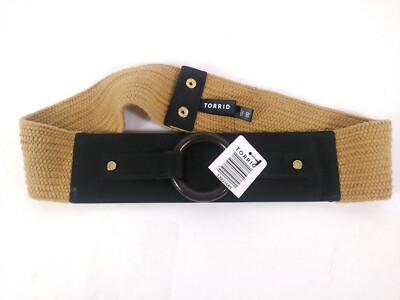 Torrid Stretch Belt Black Lite Brown Junior Women 28'' Waist New
