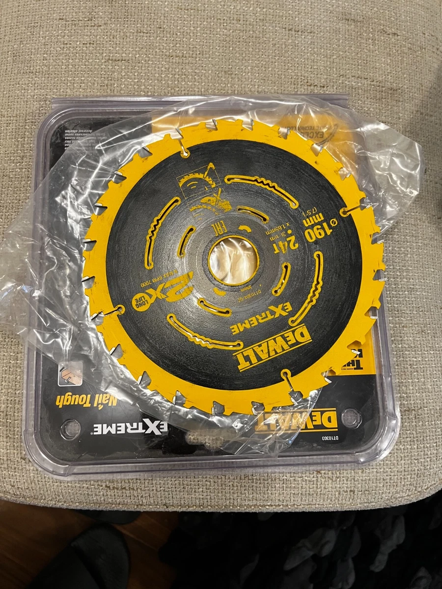 UNPACKAGED DEWALT EXTREME DT10304 190MM X 30MM BORE 24T TCT