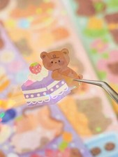2 sheets cute kawaii korean animal sticker journal stationery planner bear japan