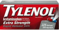 Tylenol Extra Strength Pain Reliever Rapid Release 225 Gelcaps EXP 09/26 No Box