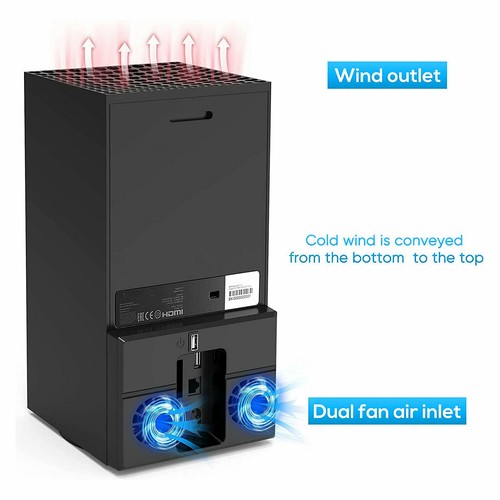 5V/2A USB Vertical Dual Silent Fan External Cooler For Xbox Series X Console D - Picture 9 of 15